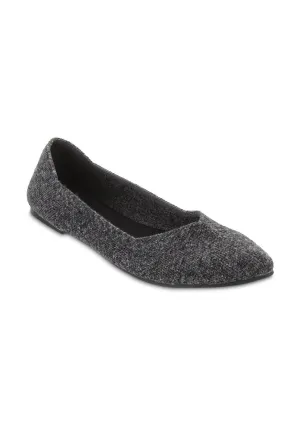 MIA Shoes Kerri Flannel Pointed Toe Flat in Charcoal