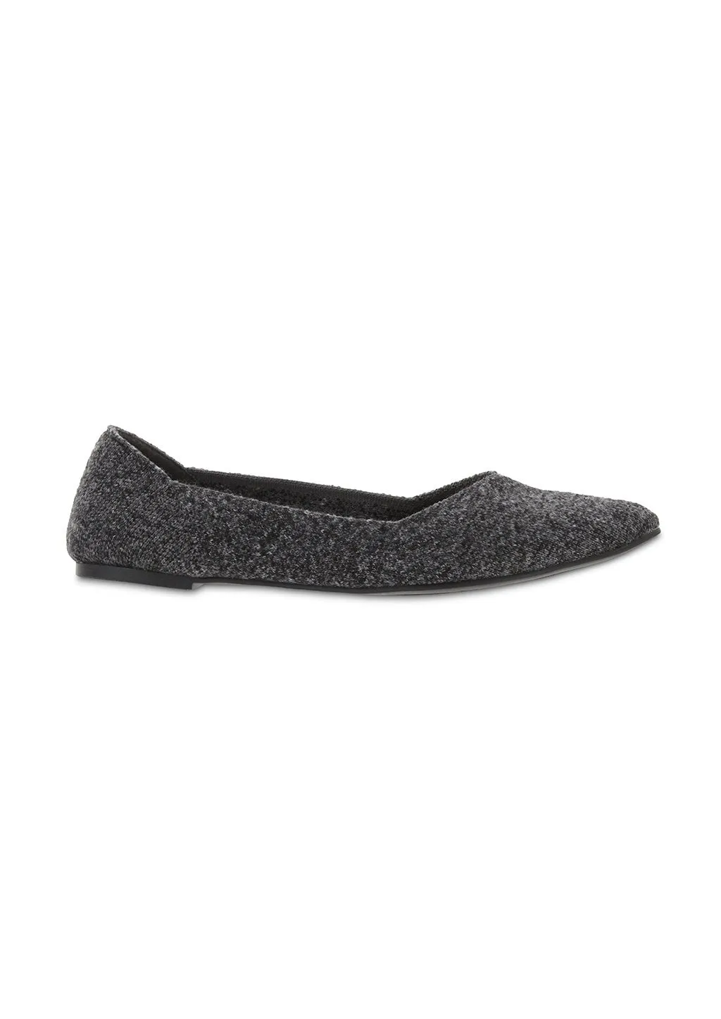 MIA Shoes Kerri Flannel Pointed Toe Flat in Charcoal