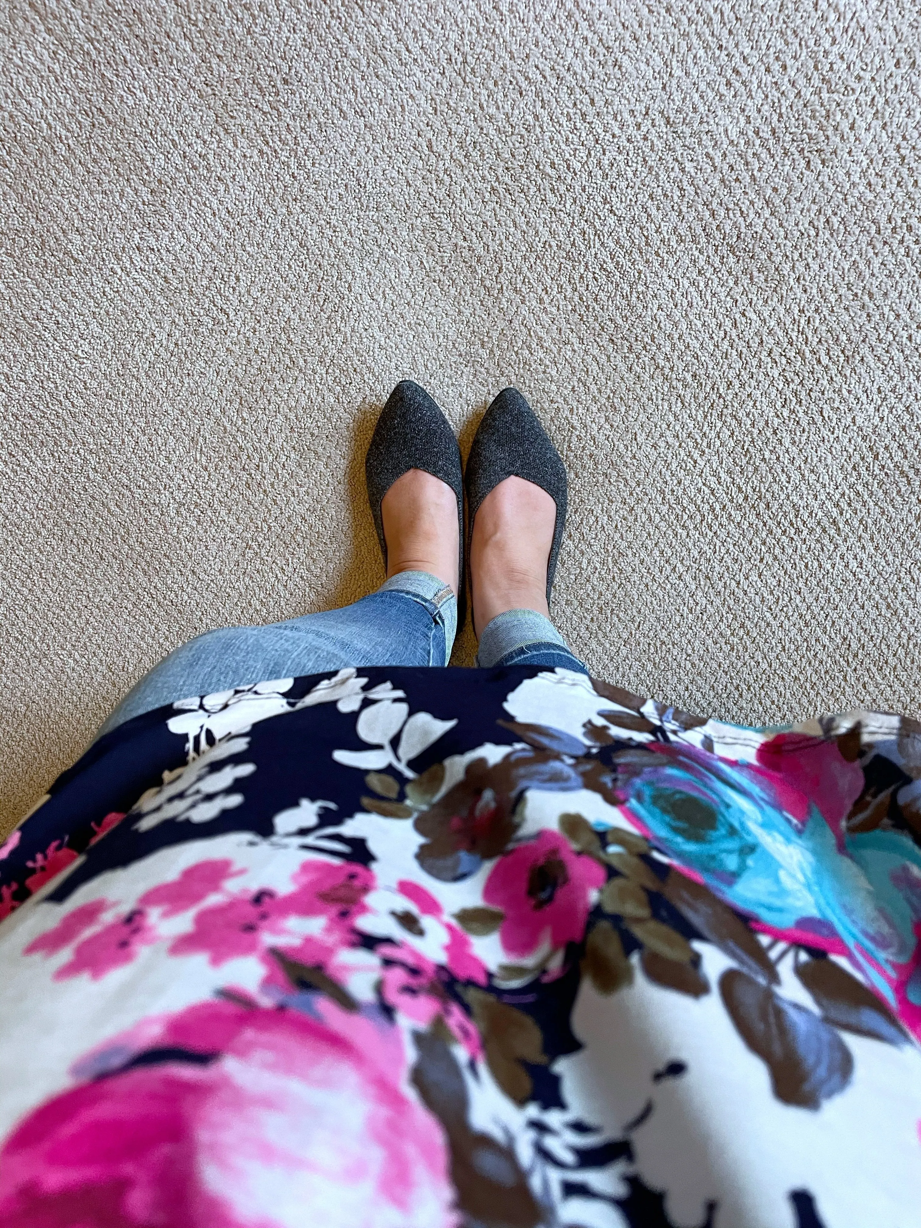 MIA Shoes Kerri Flannel Pointed Toe Flat in Charcoal