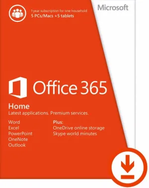 Microsoft Office 365 Home Premium [5PCS|1Year] (PC/MAC)