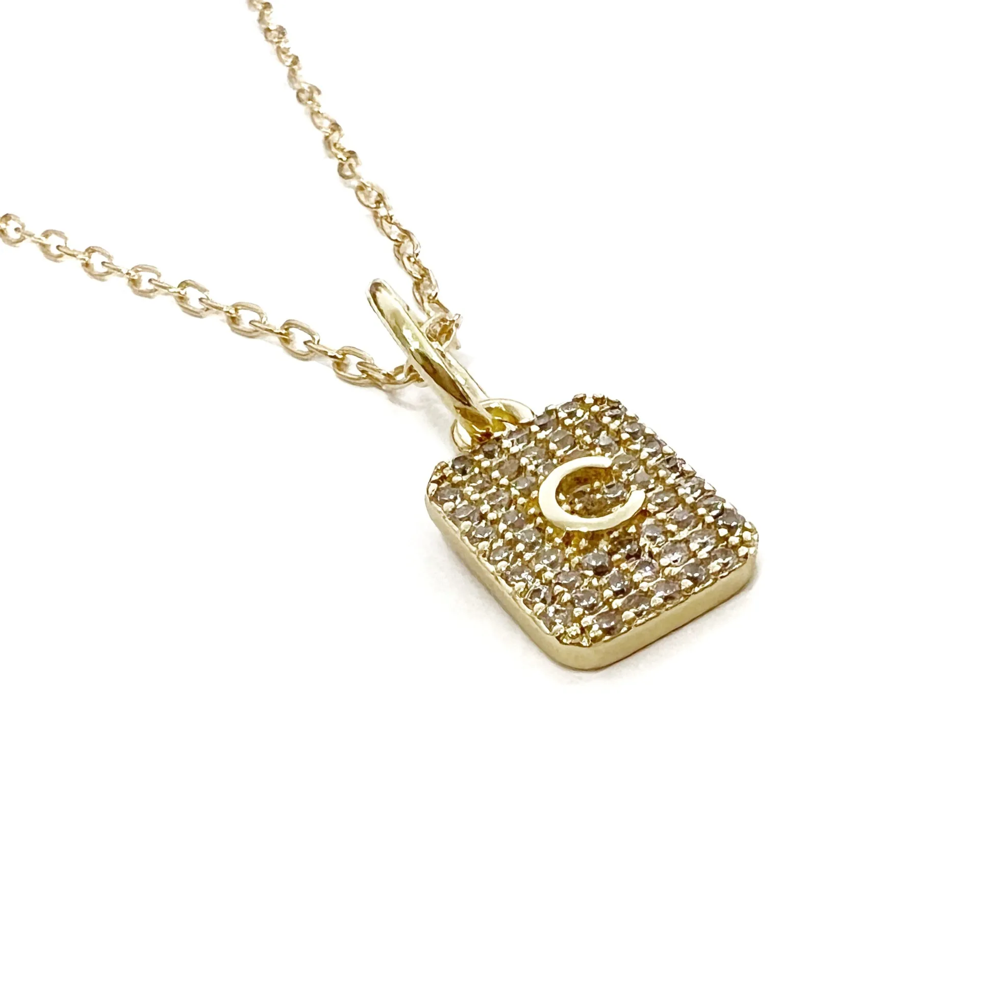 Mini Tag Initial Charm