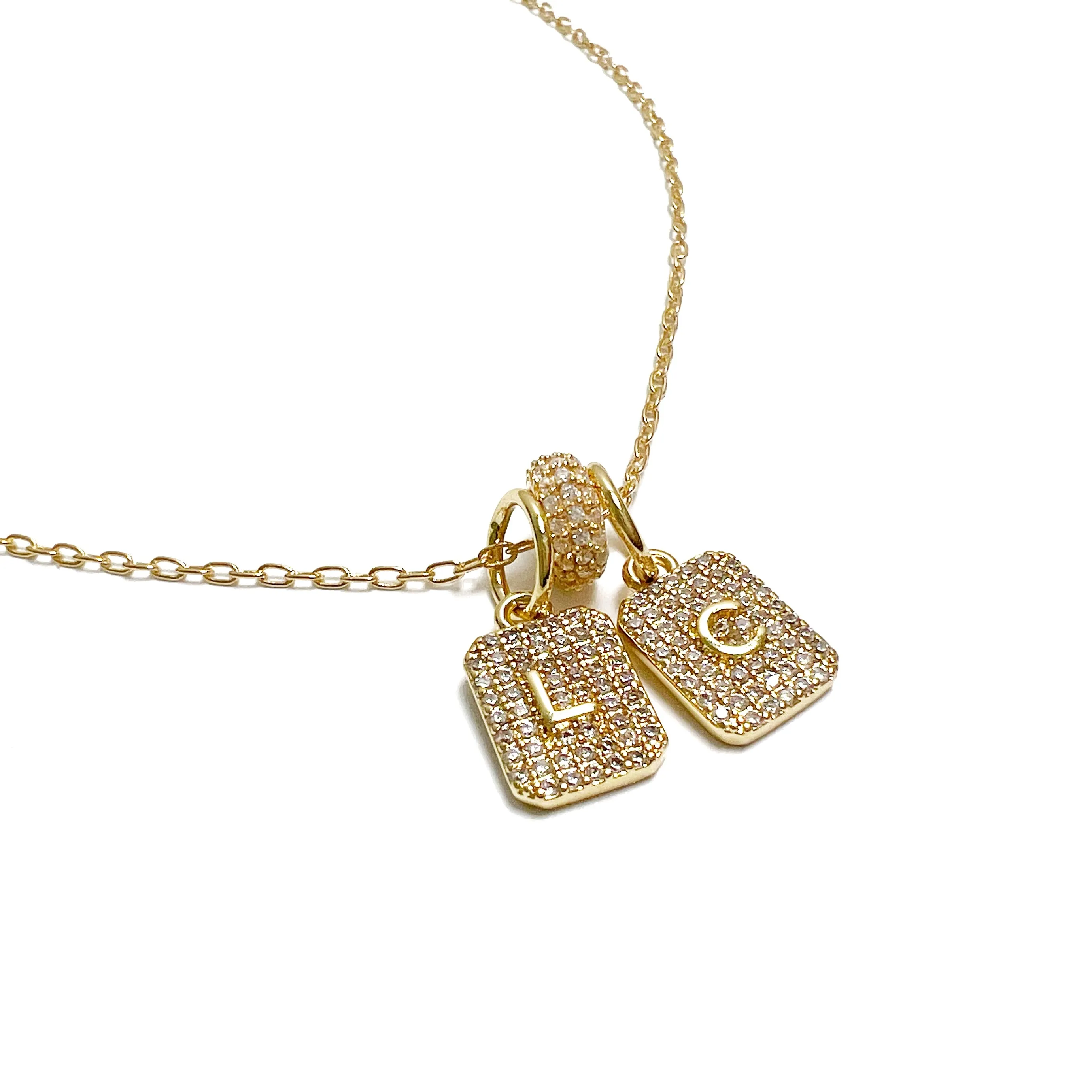 Mini Tag Initial Charm