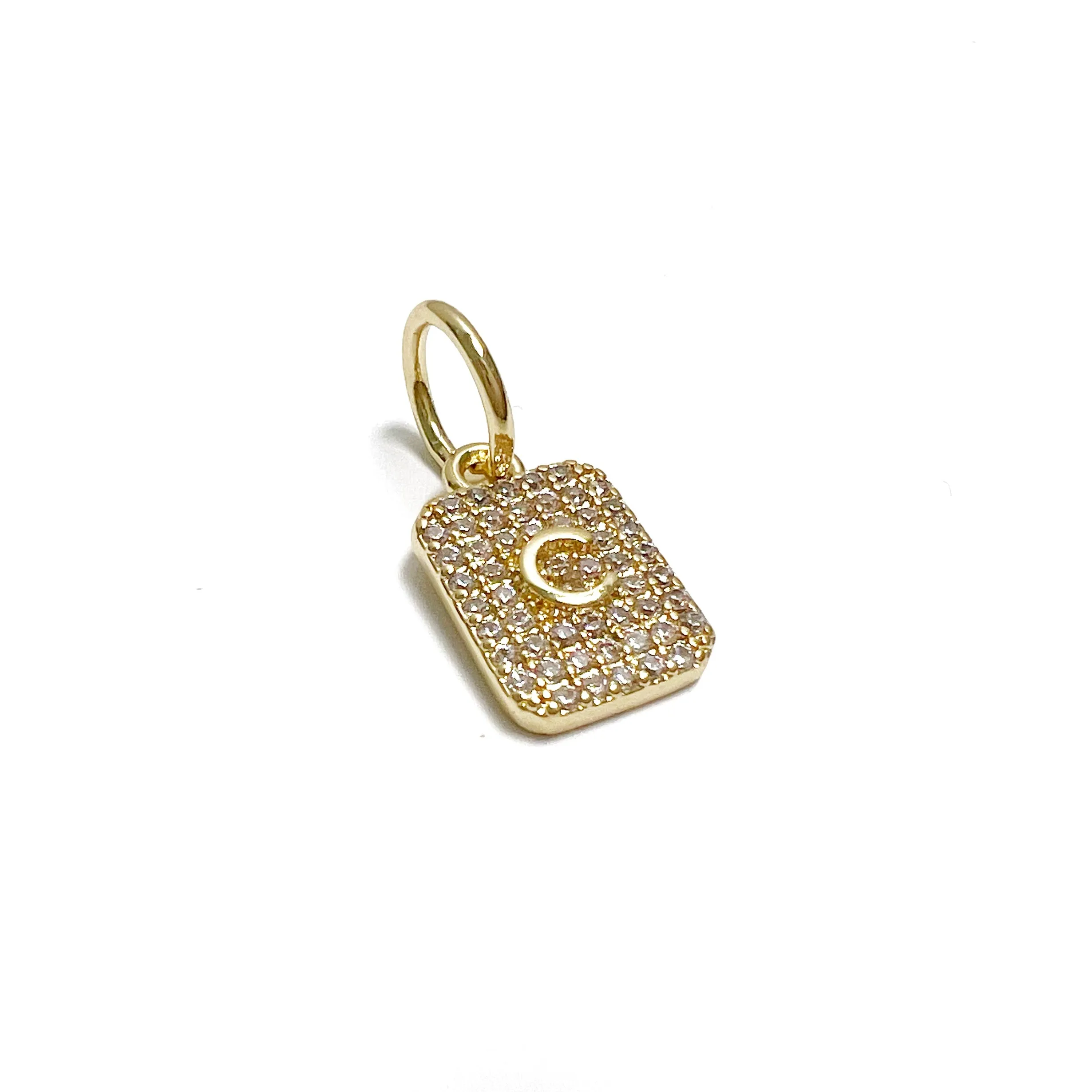 Mini Tag Initial Charm