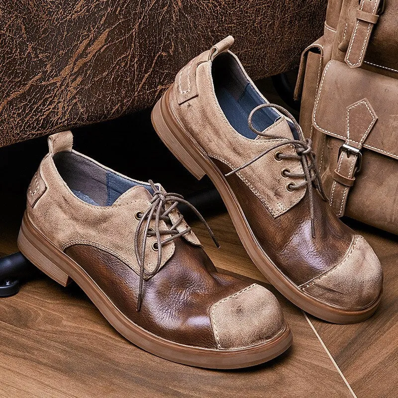Mixed Color Top Cow Leather Men Shoes