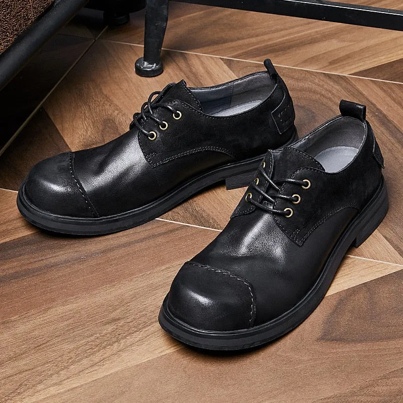 Mixed Color Top Cow Leather Men Shoes