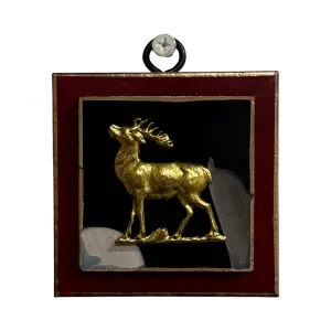 Modern Lacquered Frame with Stag on Coromandel | 3" x 1"