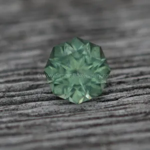 Montana Teal Sapphire 5.3mm, 0.86 Carats - Precision Cut Octagon Sapphire - Untreated El Dorado bar Montana Sapphire