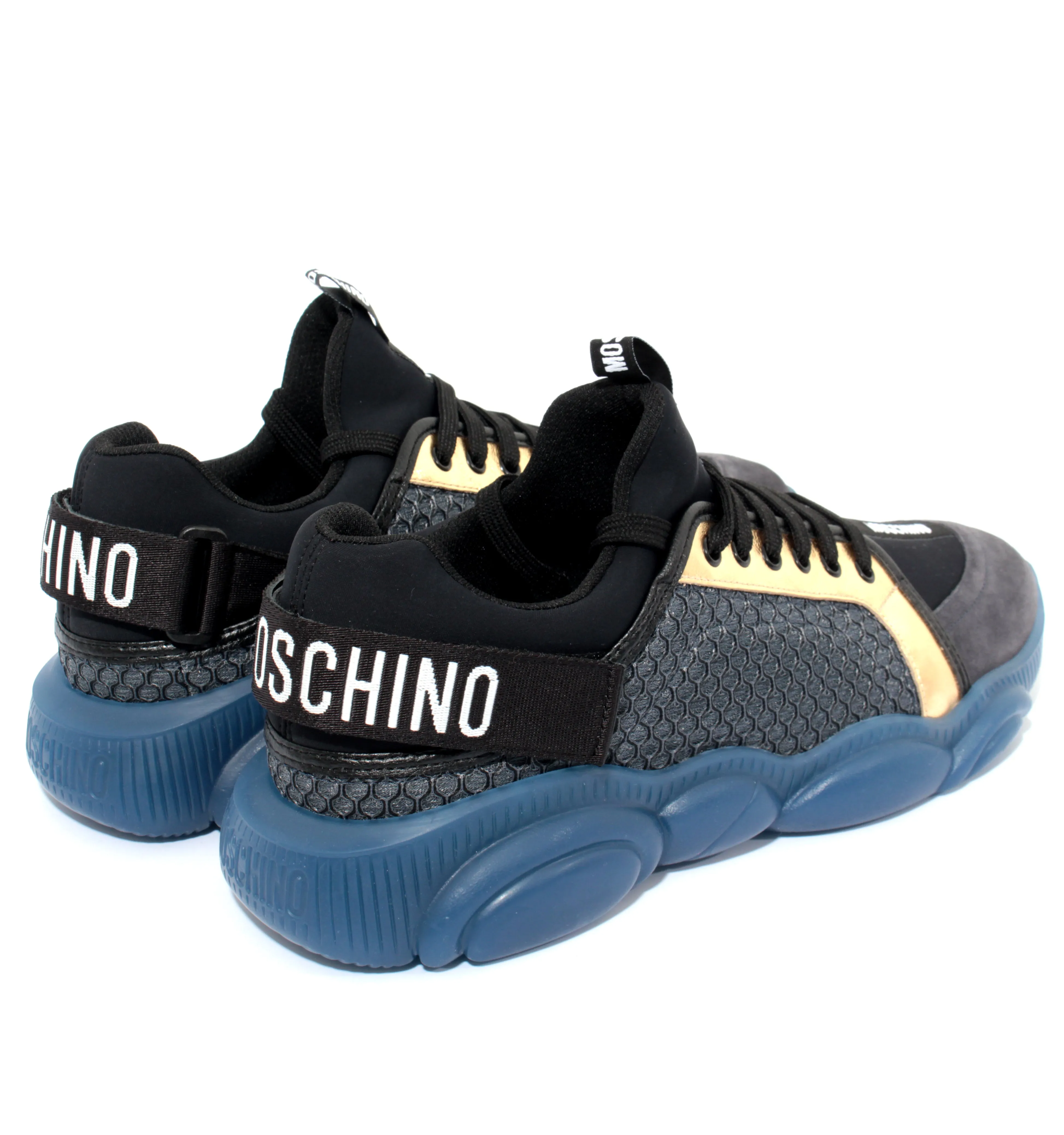 Moschino Sneakers - Grey Gold & Blue
