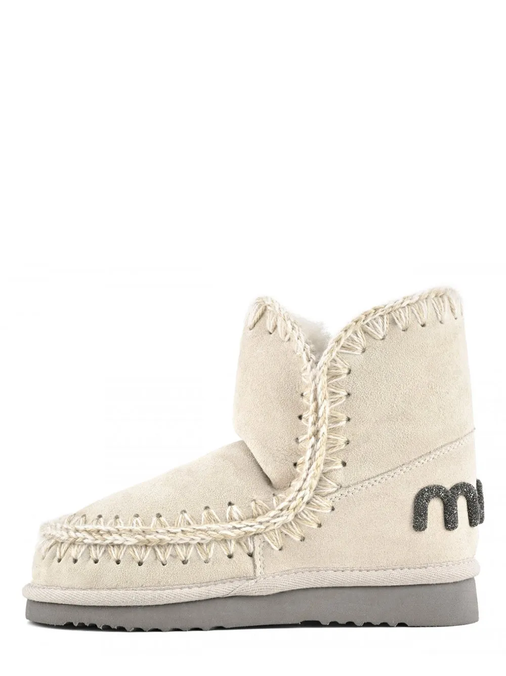 Mou Eskimo 18 Glitter Logo Boot in Chalk