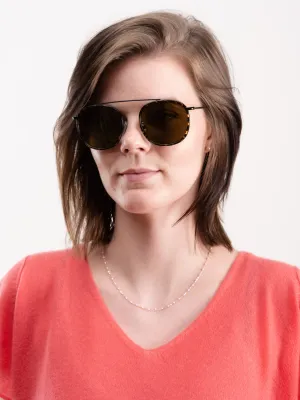 mykonos sunglasses - flame/black with gold flat mirror