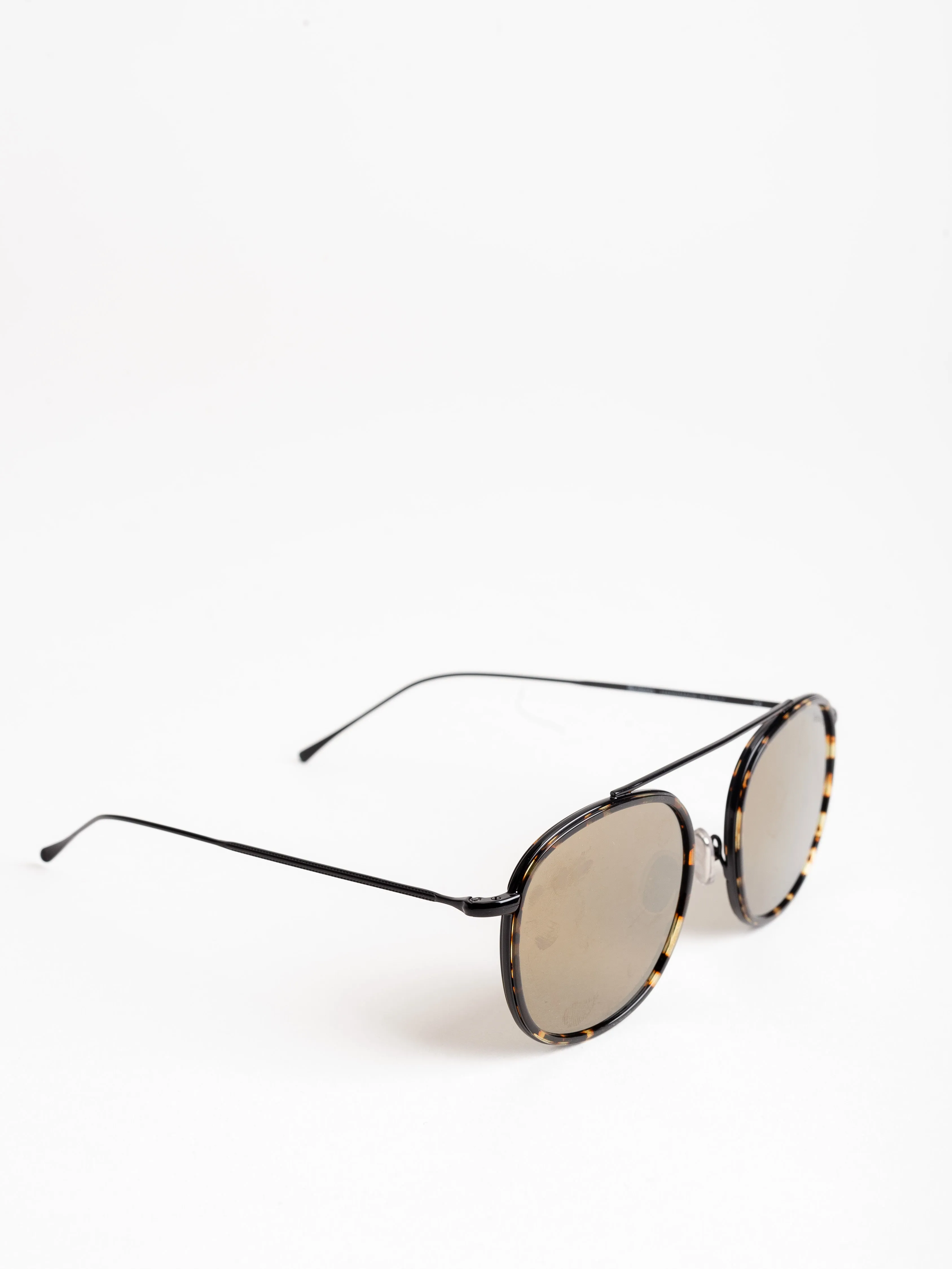 mykonos sunglasses - flame/black with gold flat mirror