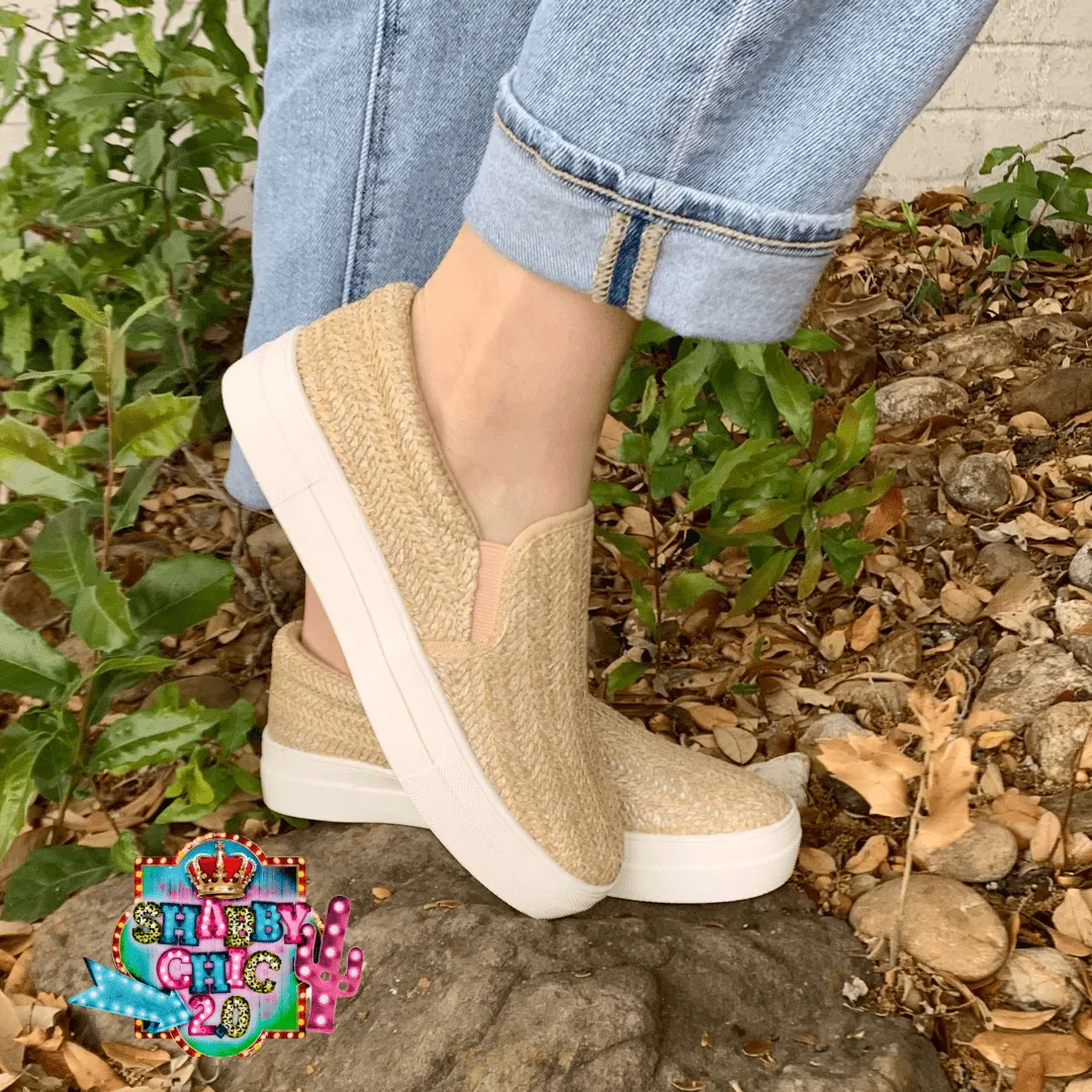 Natural Woven Hike Slip on Shoes