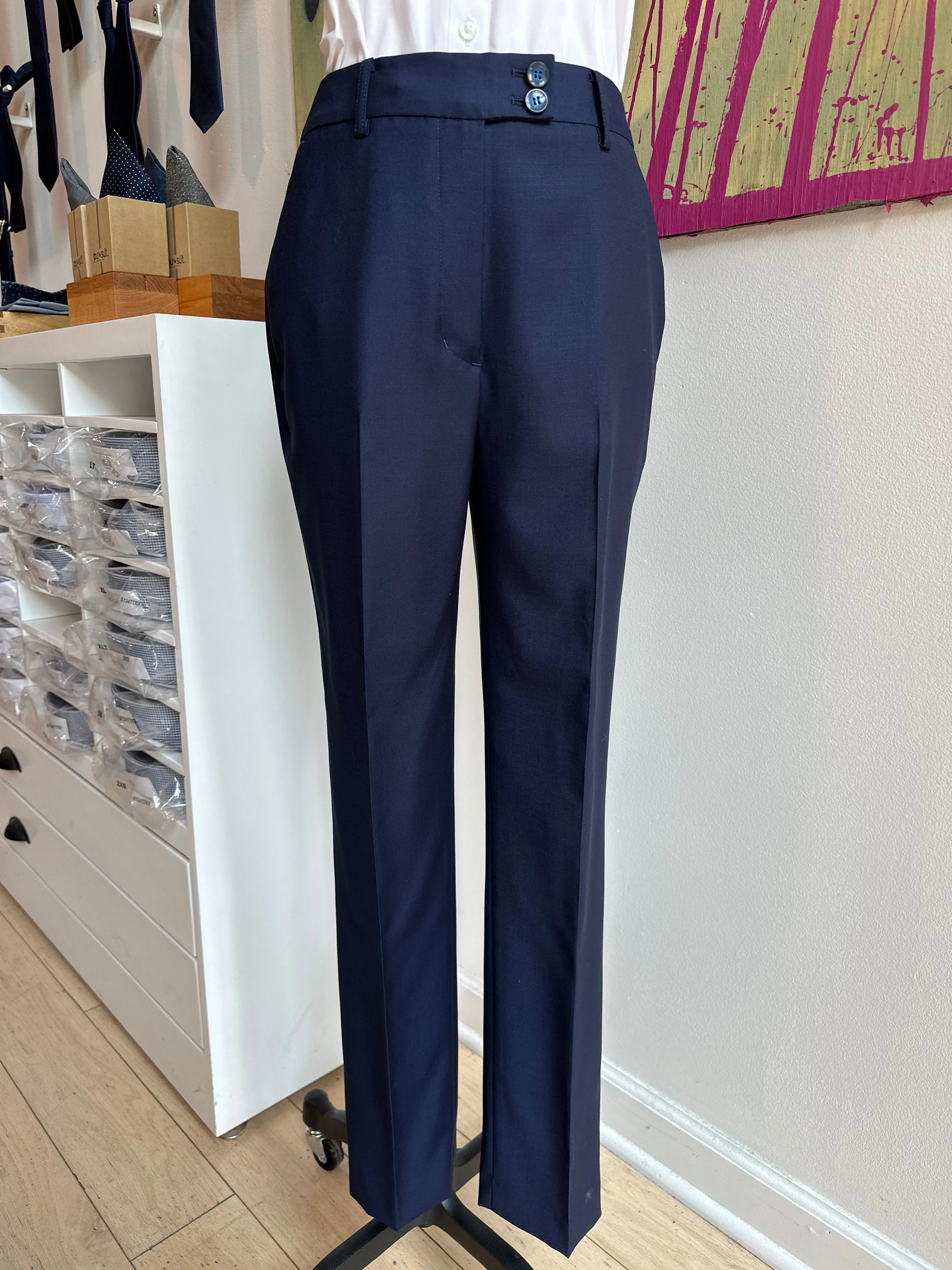 Navy Feminine Cut Premium Suit Pants