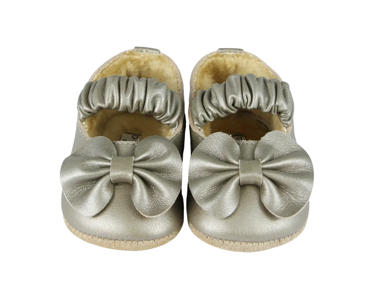 Neni Ballerinas | Champagne Metallic Leather