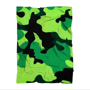 Neon Green Camo Premium Adult Blanket