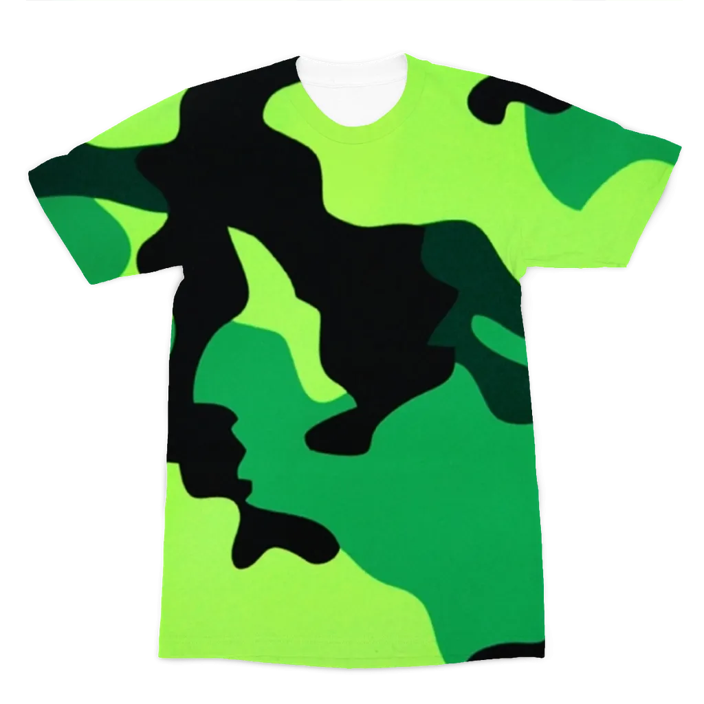 Neon Green Camo Premium Adult T-Shirt