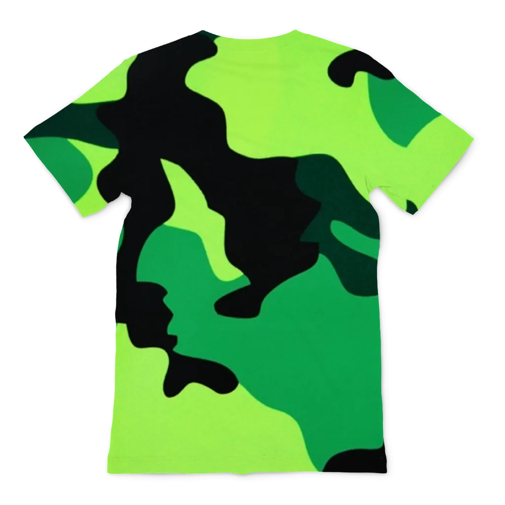 Neon Green Camo Premium Adult T-Shirt