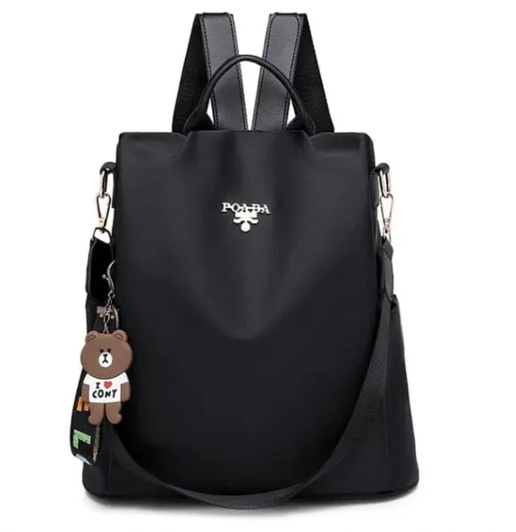 NEW Black Anti Theft Poaba Oxford Backpack, waterproof exterior- Retails for $62  USD!