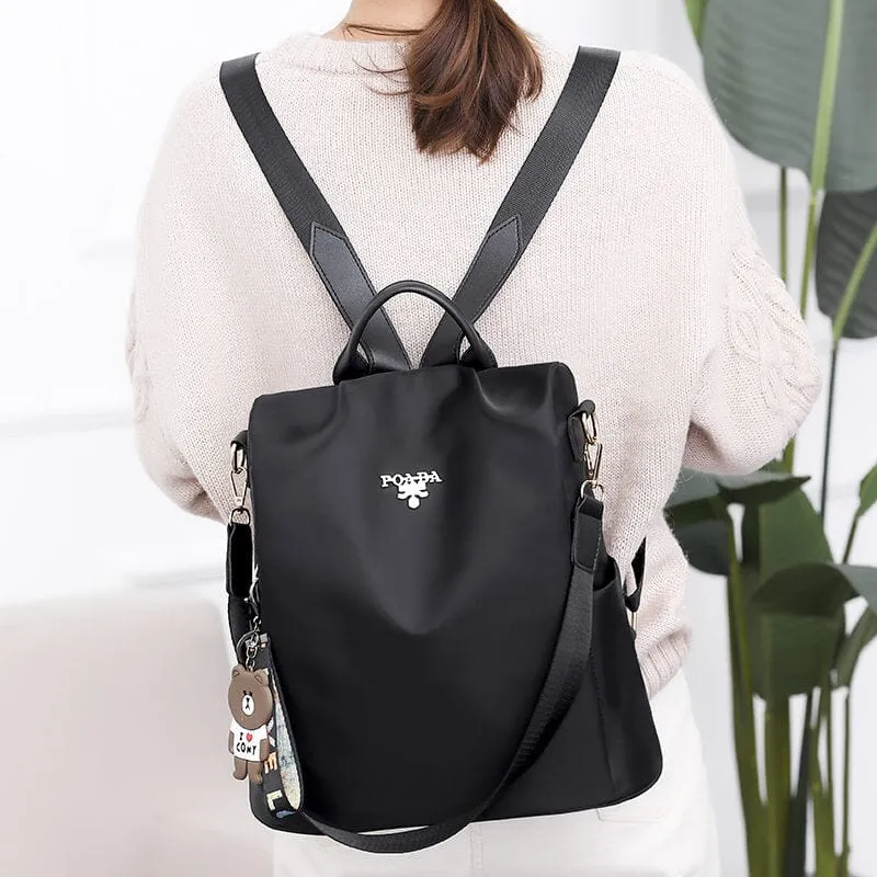 NEW Black Anti Theft Poaba Oxford Backpack, waterproof exterior- Retails for $62  USD!