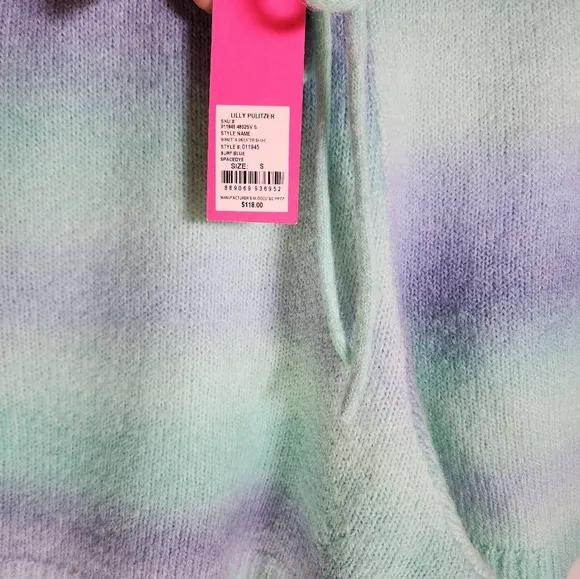 NEW Lilly Pulitzer Wanetta Ombre Surf Blue Sweater Shorts Size Small