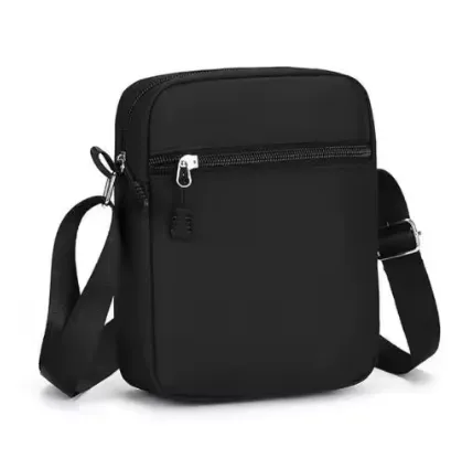 NEW Oxford Shoulder Bag, Durable Black Mini Mobile Phone Bag, Men's Waist Bag, Simple and Casual Crossbody Bag, Black