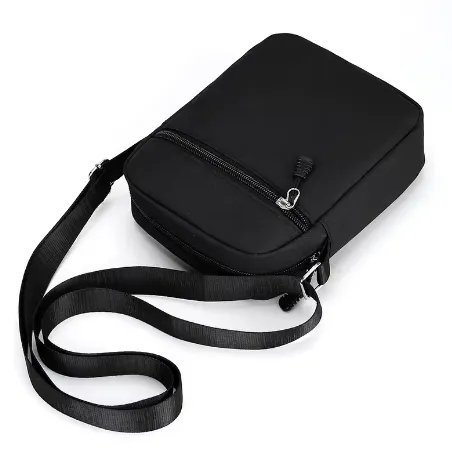 NEW Oxford Shoulder Bag, Durable Black Mini Mobile Phone Bag, Men's Waist Bag, Simple and Casual Crossbody Bag, Black