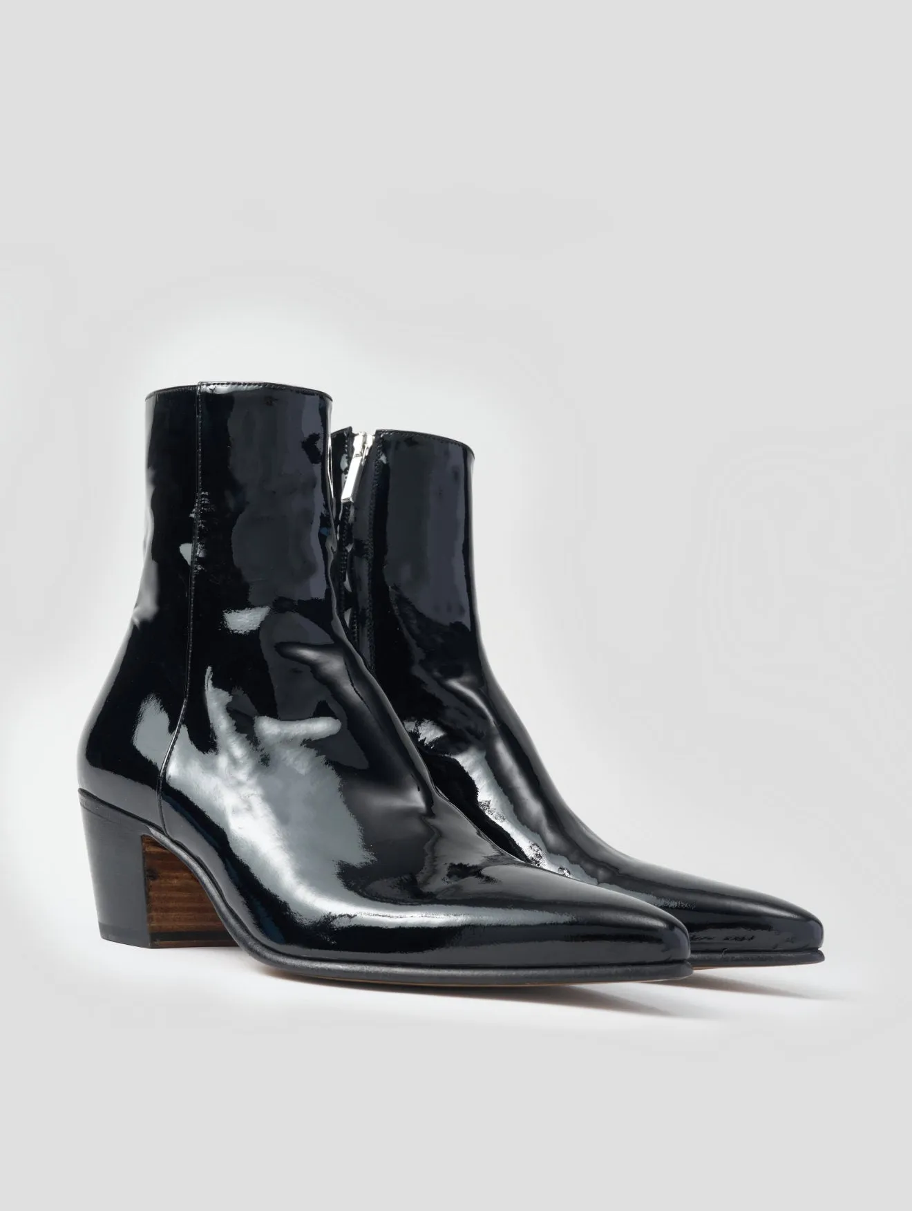 NICO 60MM ANKLE BOOT IN BLACK PATENT LEATHER - Woman