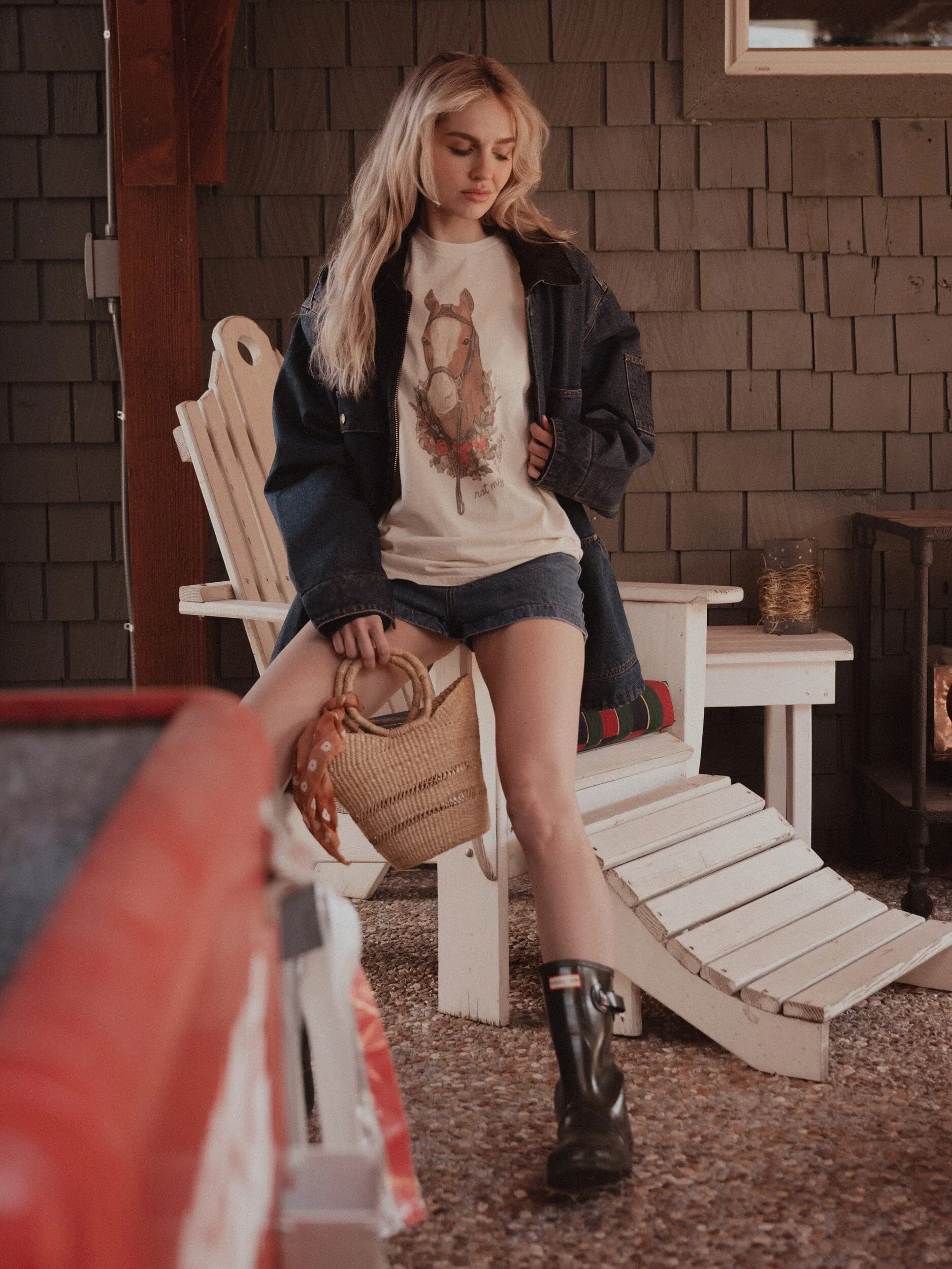 Not My First Derby Off White Thrifted Tee
