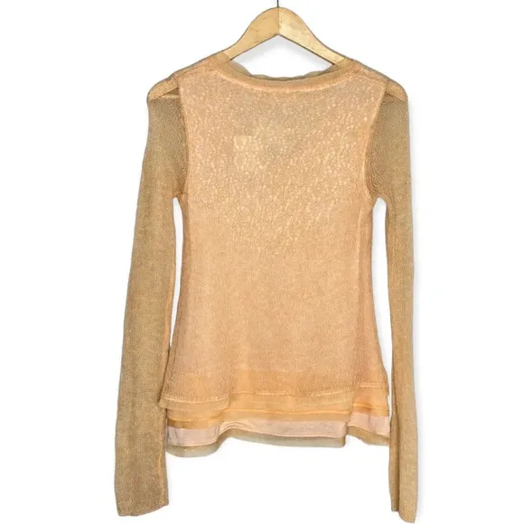 ✨NWT Anthropologie Knitted &amp; Knotted Orange Alpaca Wool Alessia Sweater Size XS