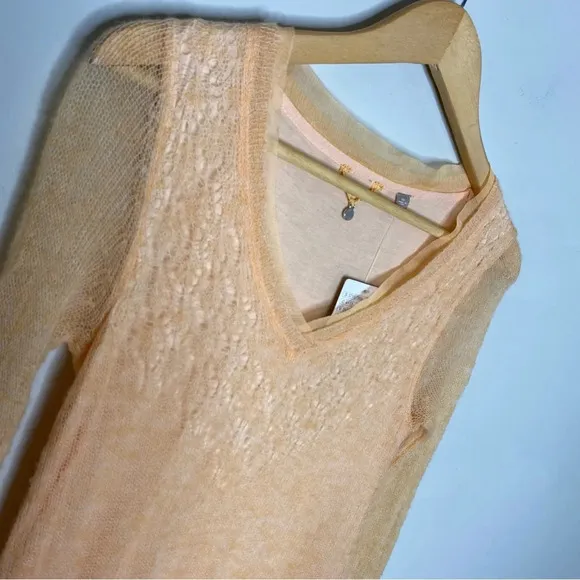 ✨NWT Anthropologie Knitted &amp; Knotted Orange Alpaca Wool Alessia Sweater Size XS