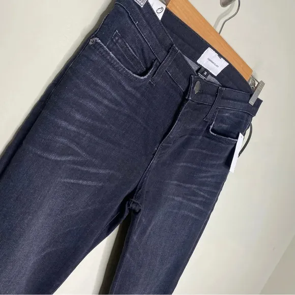 ✨NWT Current/Elliott Black The Stiletto Yuma Slit Step Hem Skinny Jeans Size 28