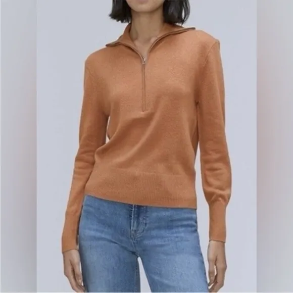 NWT EVERLANE The Luxe Merino Wool Yak 1/2 zip‎ women’s sweater