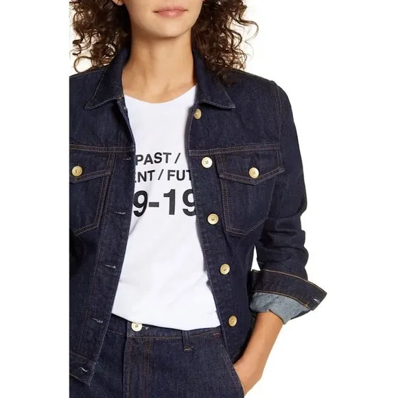 NWT Nobody Denim Francoise Denim Trucker Jean Jacket Luna Blue Medium