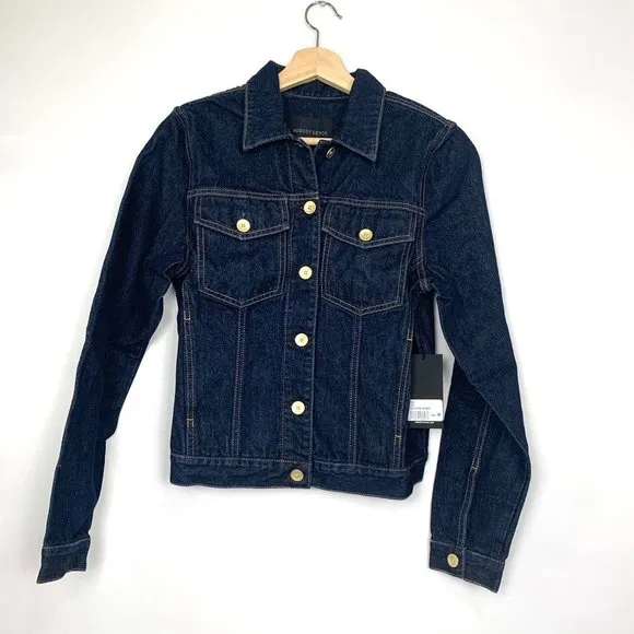 NWT Nobody Denim Francoise Denim Trucker Jean Jacket Luna Blue Medium