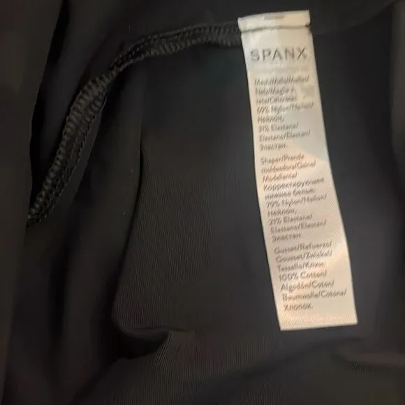 NWT SPANX High-Waisted Stretch Black Thong Size: XL