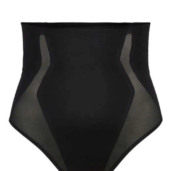NWT SPANX High-Waisted Stretch Black Thong Size: XL
