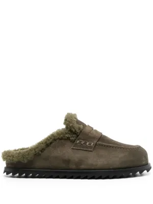 Officine Creative penny slot shearling loafers