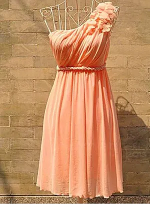 One Shoulder Lovely Short Teen Formal Dress, Cute Party Dress