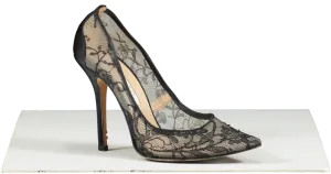 Oscar de la Renta Black Bridget Lace-mesh Pumps UK 5 EU 38 👠