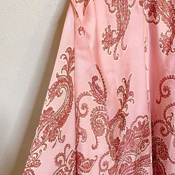 Oscar de la Renta for Neiman Marcus Pink Paisley Print Nightgown Small S