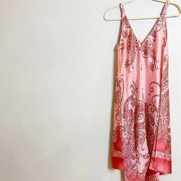 Oscar de la Renta for Neiman Marcus Pink Paisley Print Nightgown Small S