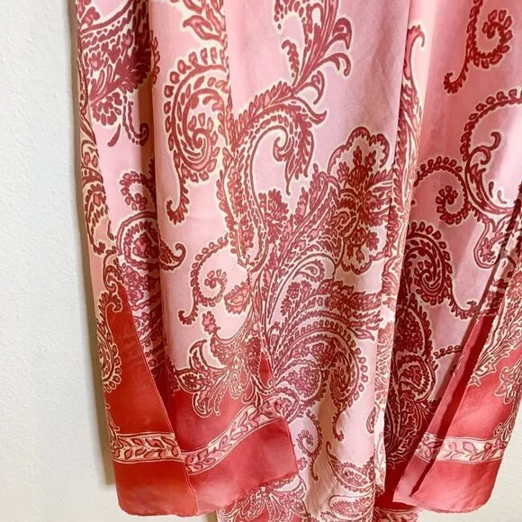 Oscar de la Renta for Neiman Marcus Pink Paisley Print Nightgown Small S
