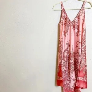 Oscar de la Renta for Neiman Marcus Pink Paisley Print Nightgown Small S