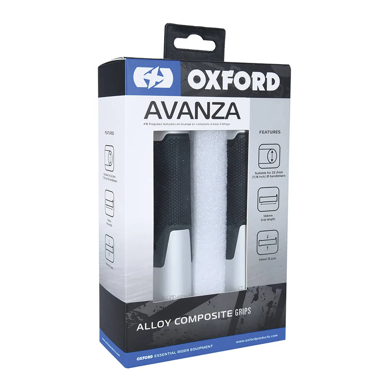 Oxford Avanza Hand Grips - Silver