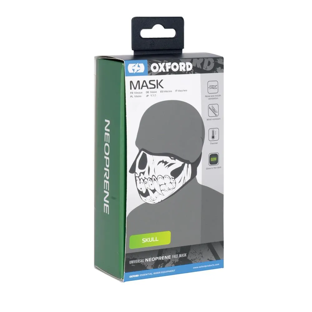 Oxford Neoprene Glow Skull Mask Black