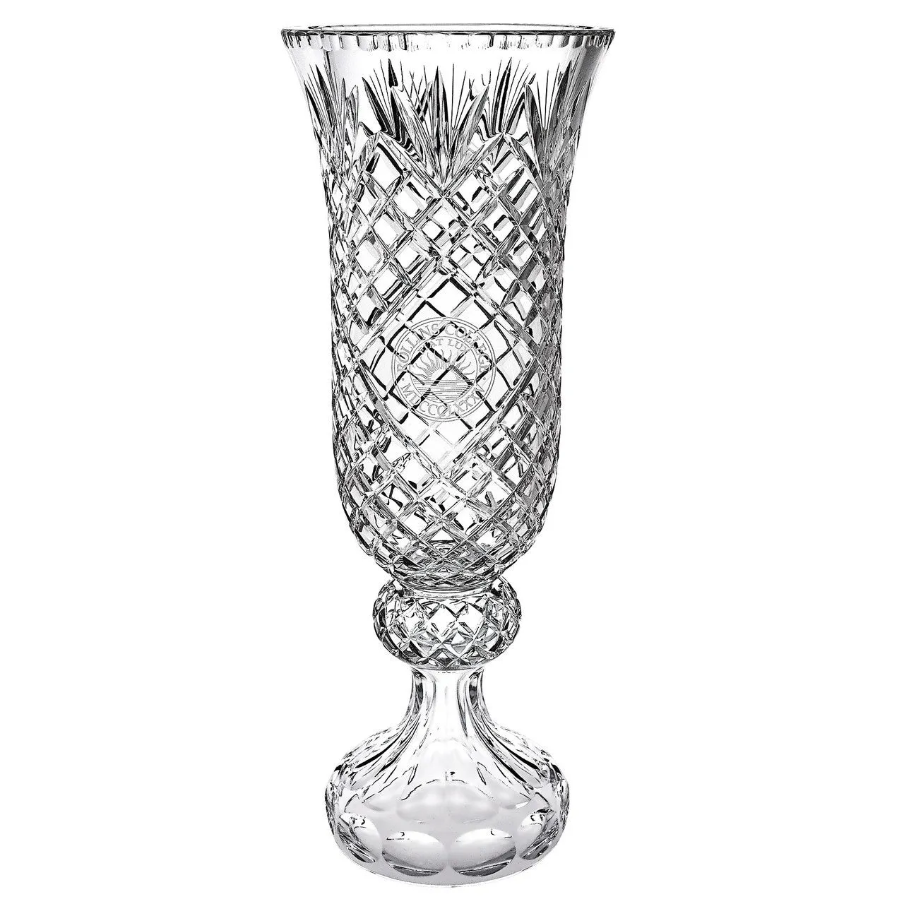 Oxford Paneled Hurricane Vase 20" Glass Trophy