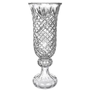 Oxford Paneled Hurricane Vase 20" Glass Trophy