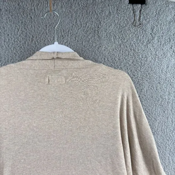 PACT Cardigan Organic Cotton Airplane Open Front Cream Sweater Pockets S/M