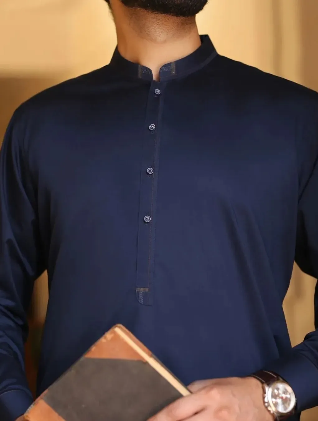 Pakistani mens shalwar kameez in navy blue colour # M2648
