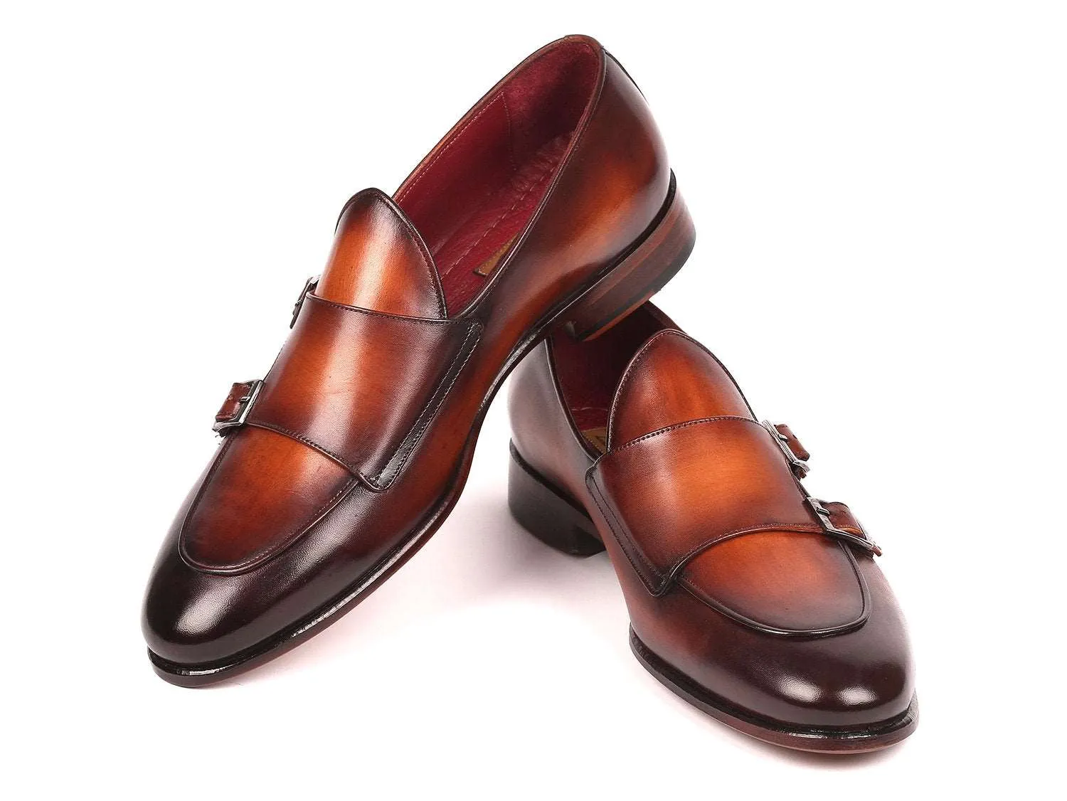 Paul Parkman Men's Hand-Painted Leather Monkstraps